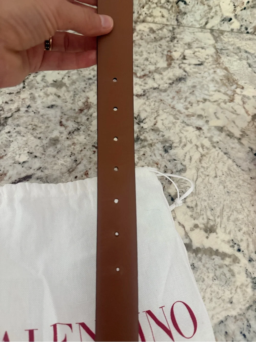 Valentino Garavani VLogo Signature reversible leather belt in black and camel le